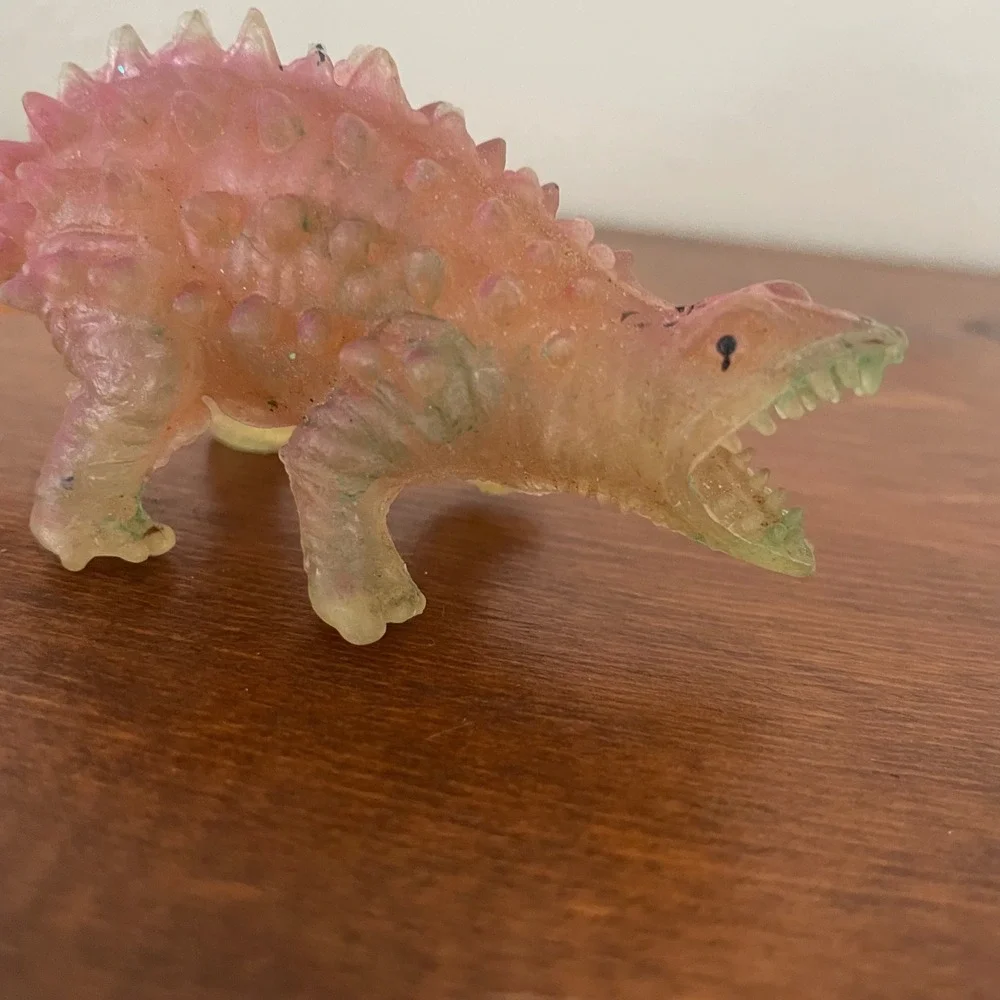 Vtg‎ 1980s Glow In The Dark panoplosaurus / ankylosaurus Dinosaur Toy Figure